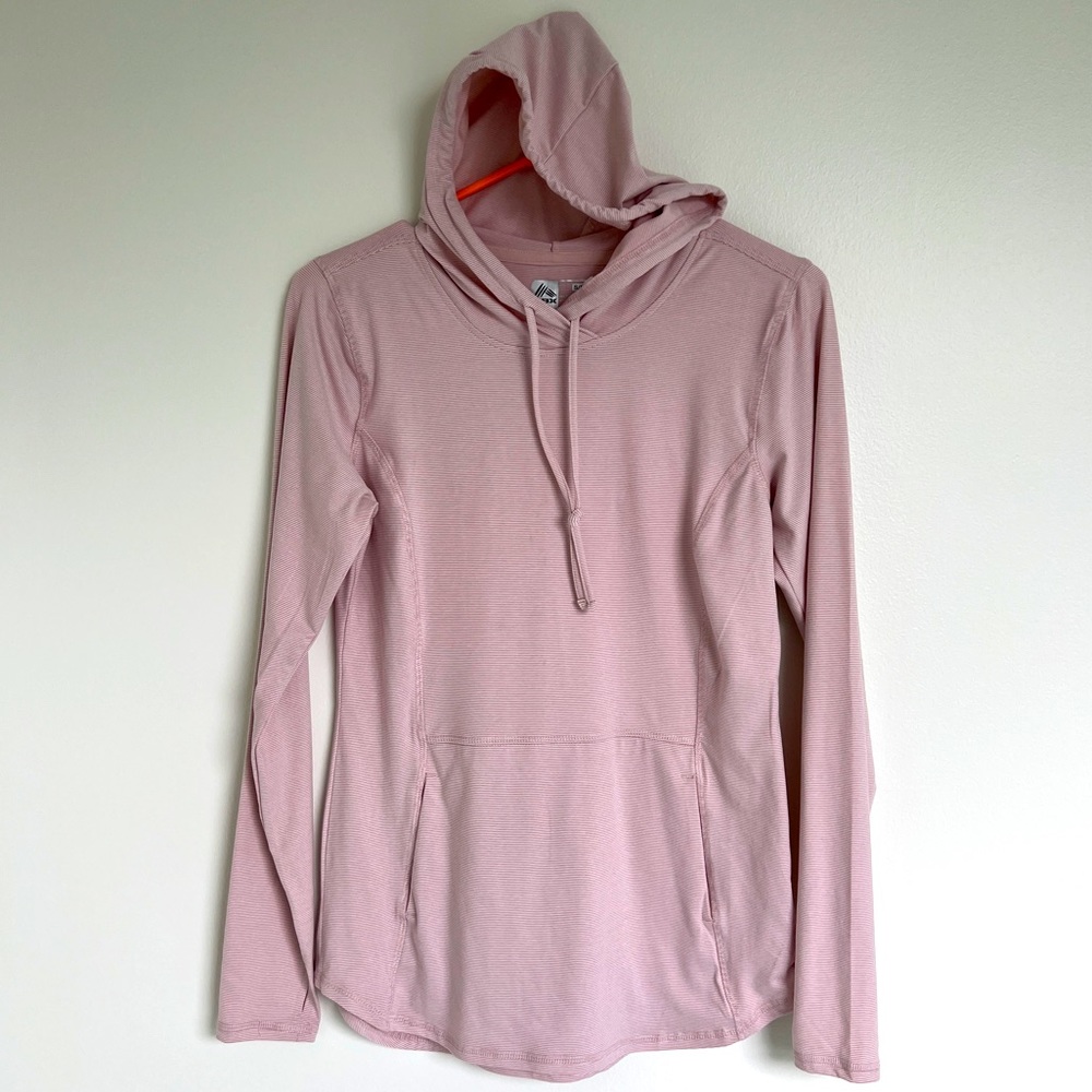 Thin Striped Hooded Athletic Pullover